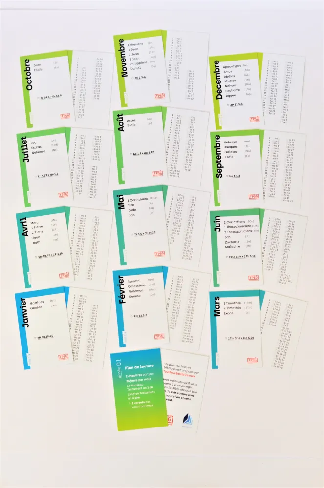 Plan de lecture biblique TPSG - Année 2 - Pack pour 25 personnes