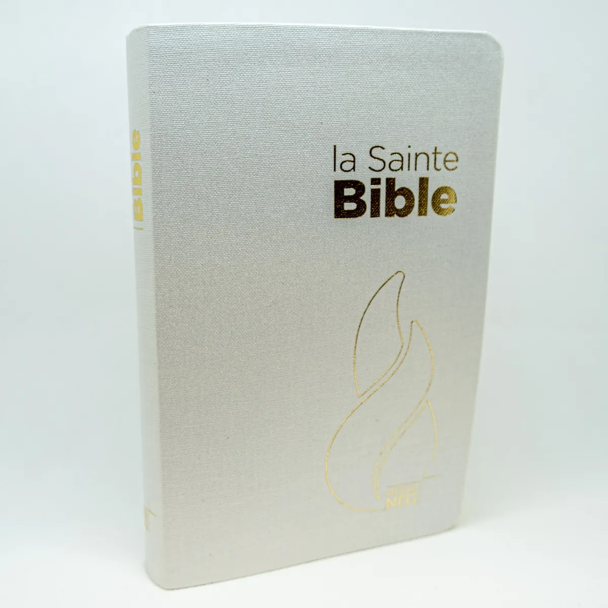 Bible Segond NEG compacte - couverture souple, toile blanche nacrée, tranches or
