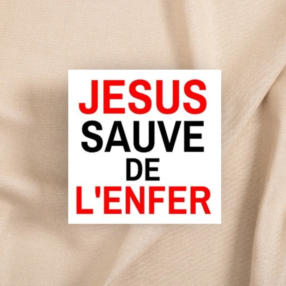 Autocollant "Jésus sauve de l'enfer" - Carré 7,5 cm