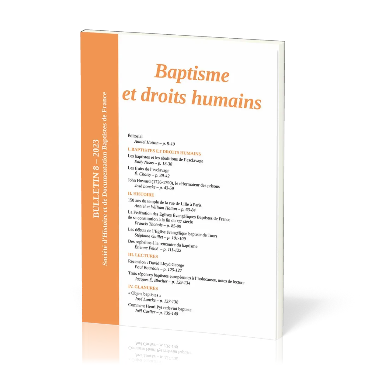 Baptisme et droits humains - Bulletin No 8 de la Société d'Histoire et de Documentation Baptistes...