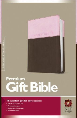 Anglais, Bible, NLT, Premium Gift Bible, similicuir, couverture bicolore rose/brune - NLT Premium...
