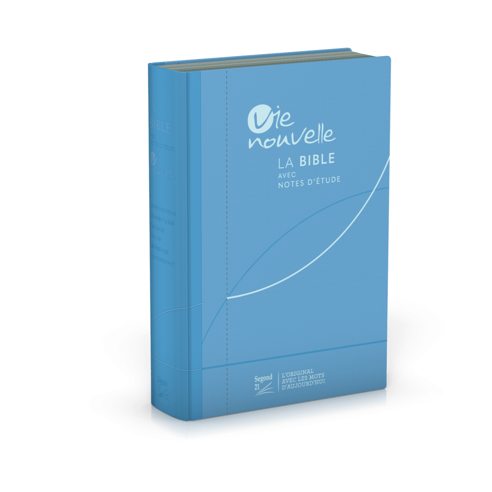 Bible d'étude Vie nouvelle, Segond 21 - couverture souple, toile bleue, tranches argentées
