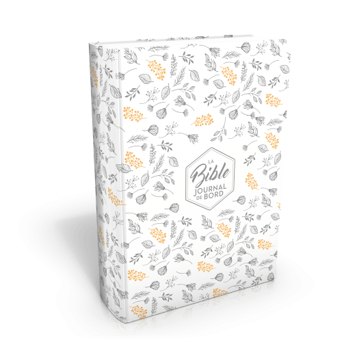 Bible Segond 21 Journal de bord - couverture souple, toilée blanc avec motifs dorés