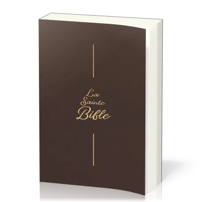 Bible Segond 1910, gros caractères, souple, vinyle brun - 2 rubans marque-pages