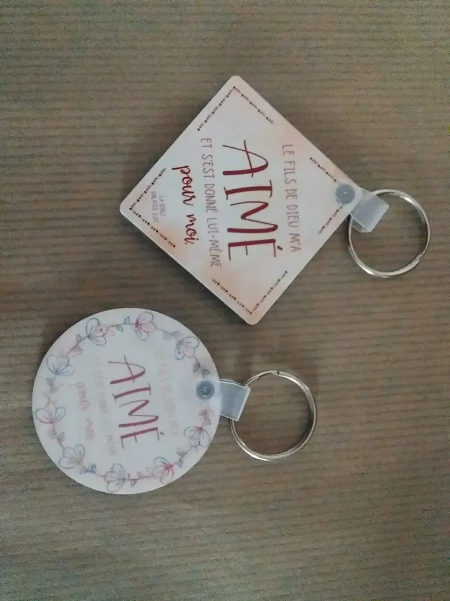 Porte-clés "Aimé" rond ou carré