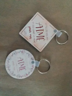 Porte-clés "Aimé" rond ou carré