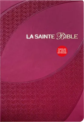 Bible Segond 1910, gros caractères, similicuir bordeaux, onglets, tranche or - 2 rubans...
