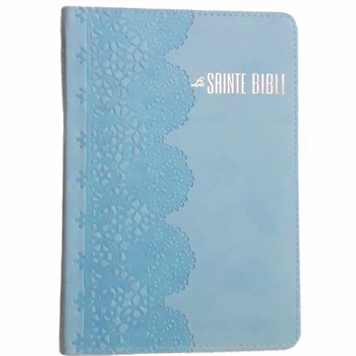 Bible Segond 1880, compacte, bleue dentelle [nouveau motif] - couverture souple, vivella