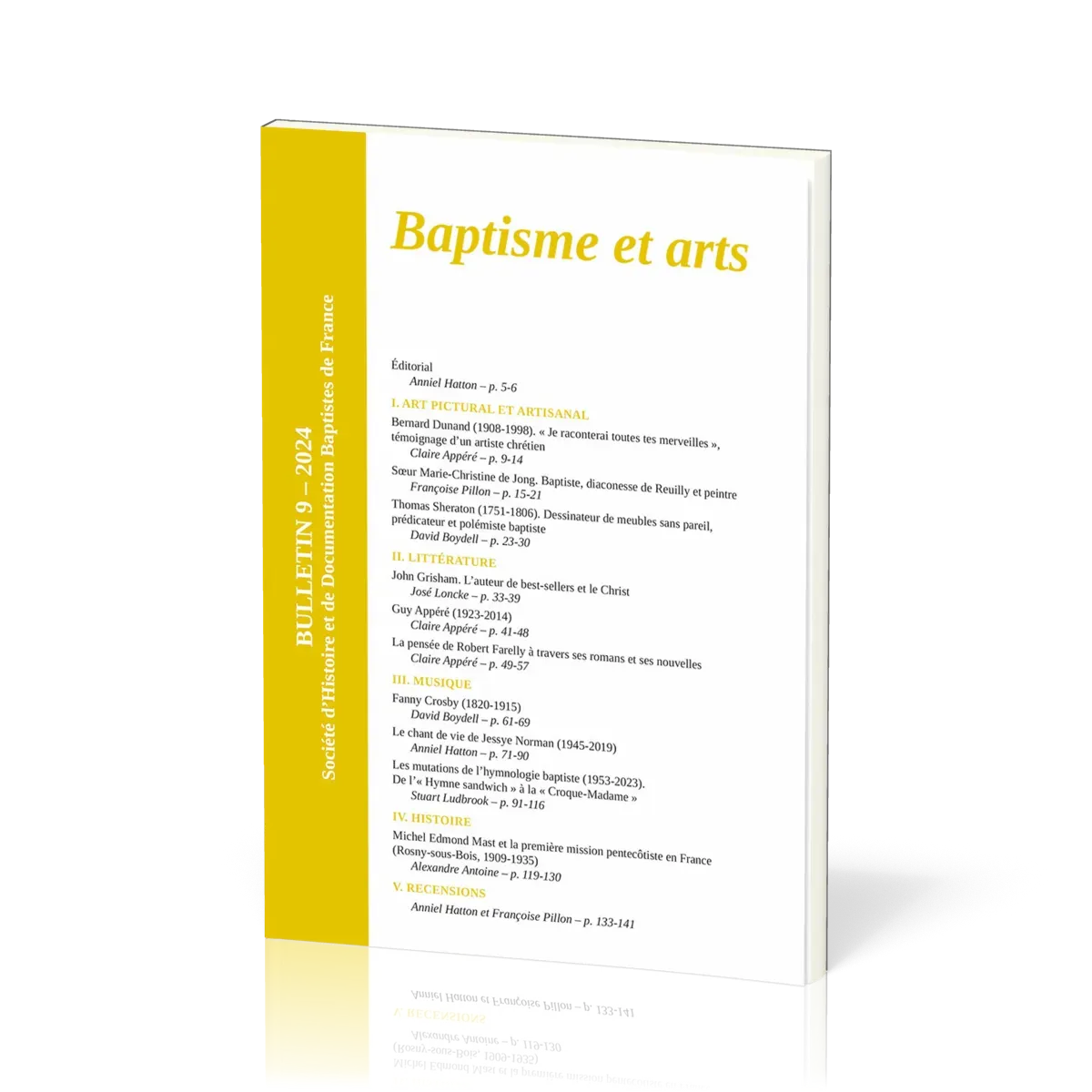Baptisme et arts - Bulletin No 9 de la Société d'Histoire et de Documentation Baptistes de France