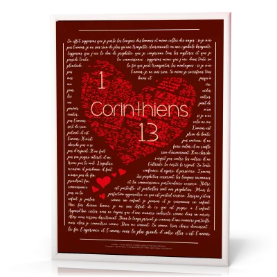 Cadre 1 Corinthiens 13 - Cadre blanc format A4