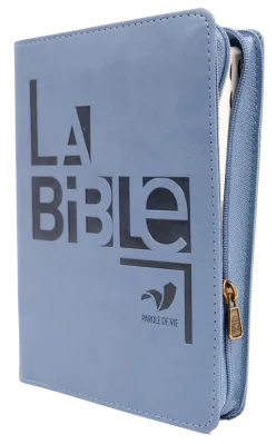Bible, Parole de Vie, compacte, bleue - couverture souple, vivella, fermeture éclair et onglets