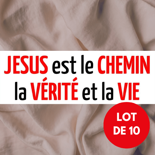 Autocollant "Jésus est le Chemin, la Vérité et la Vie" [Lot de 10] - rectangle 15cm