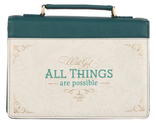 Pochette Bible, Taille M, "All Things are Possible" - Matthew 6:19