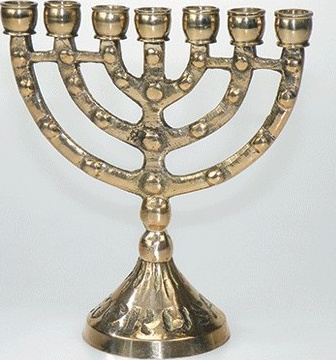 Menorah dorée 11 cm - (chandelier 7 branches)