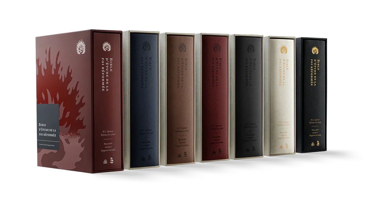 Bible d’étude de la foi réformée - Noir, Cuir véritable, tranches or, trois signets