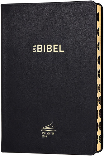 Allemand, Bible, Schlachter 2000 - Édition standard (veau, couverture souple, noir, tranches...