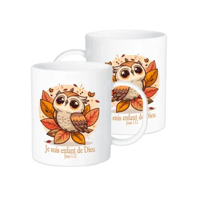 Tasse en plastique incassable pour enfants - "Je suis enfant de Dieu." Jean 1.12
