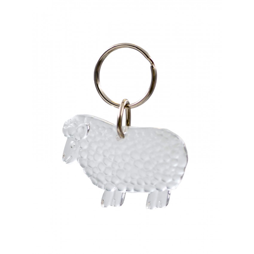 Porte-clé Mouton blanc transparent