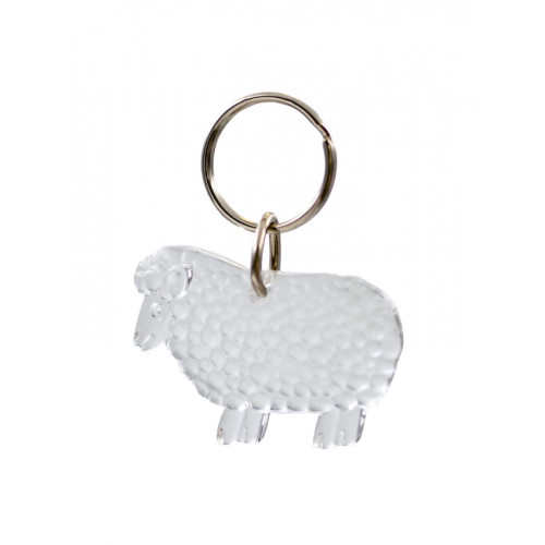 Porte-clé Mouton blanc transparent