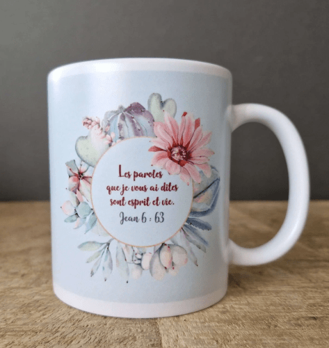 Mug "Les paroles que je vous ai dites sont esprit et vie" Jean 6.63 - Finition mate