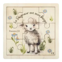 Puzzle en bois Mouton « Le Seigneur est mon berger » Psaume 23