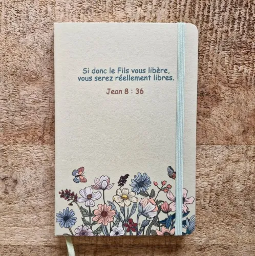 Carnet A5 liège et toile vert foncé -Psaumes 18 : 2