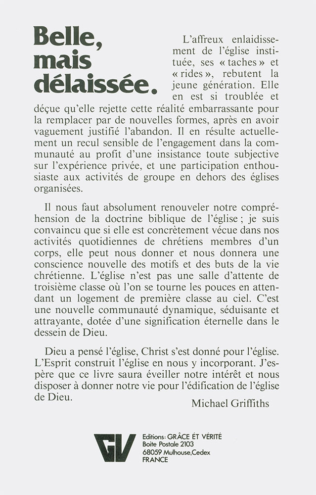 Belle mais delaissée - L'Eglise, joyau de Dieu