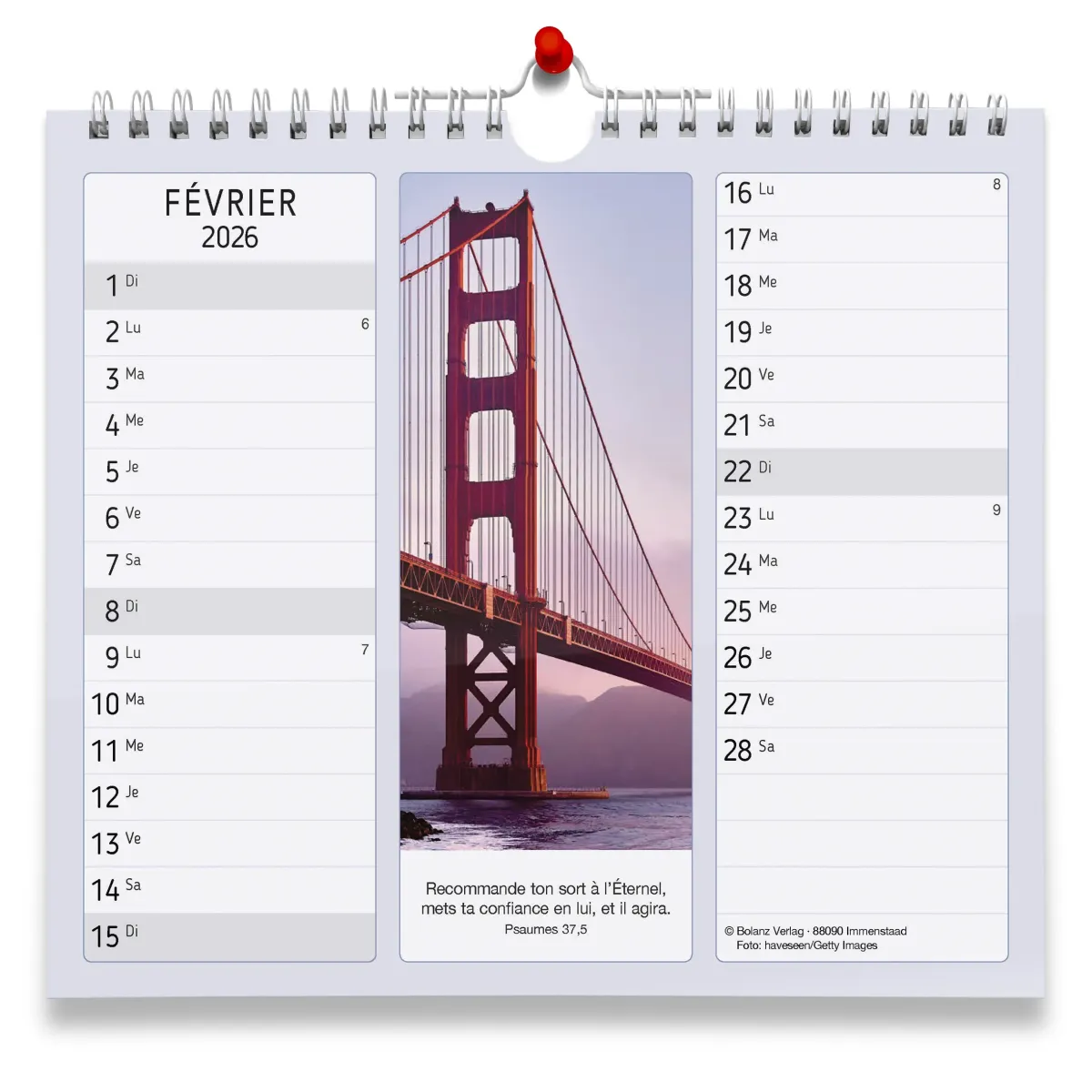 Partage - calendrier de table