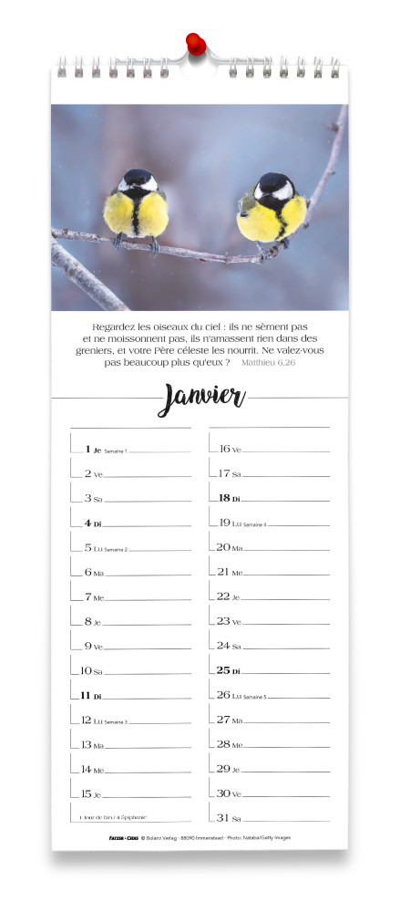 Chaque jour - calendrier vertical