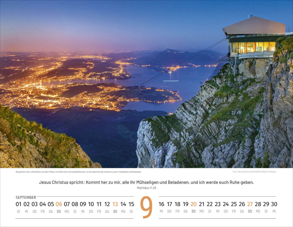 Calendrier Paysages Suisses - Allemand, Calendrier mural