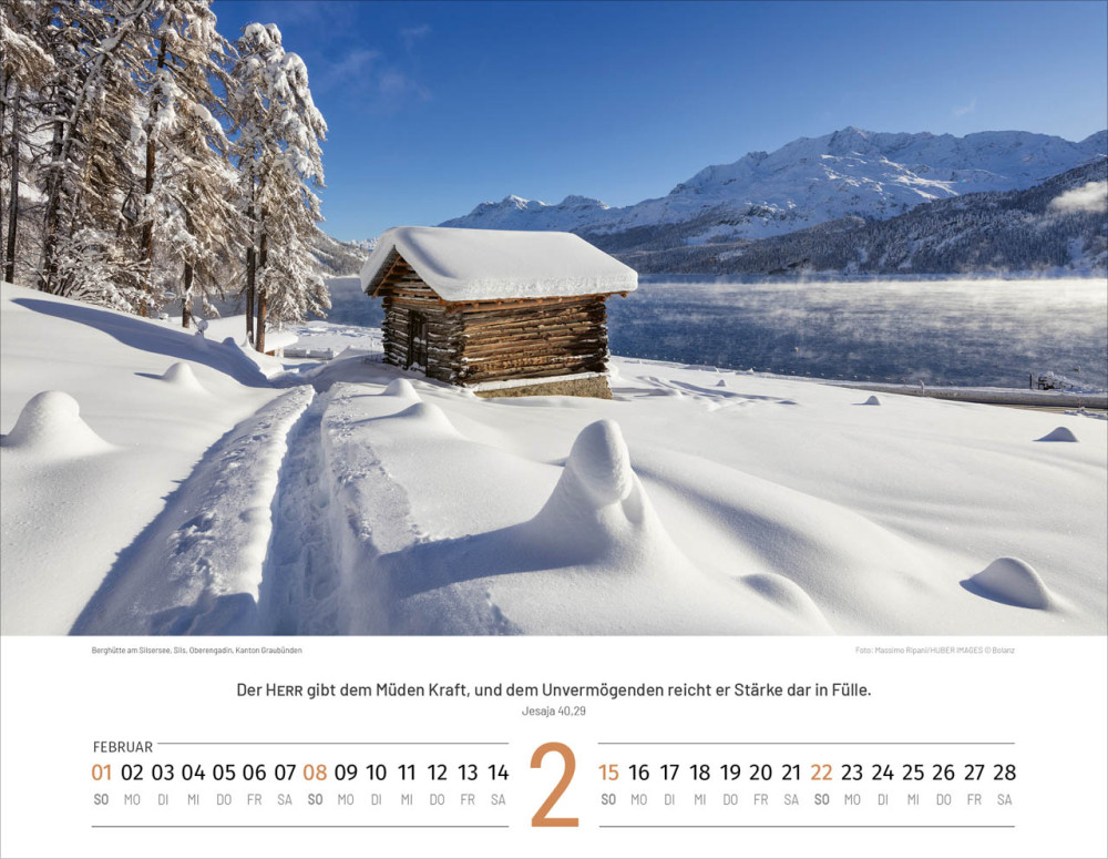Calendrier Paysages Suisses - Allemand, Calendrier mural