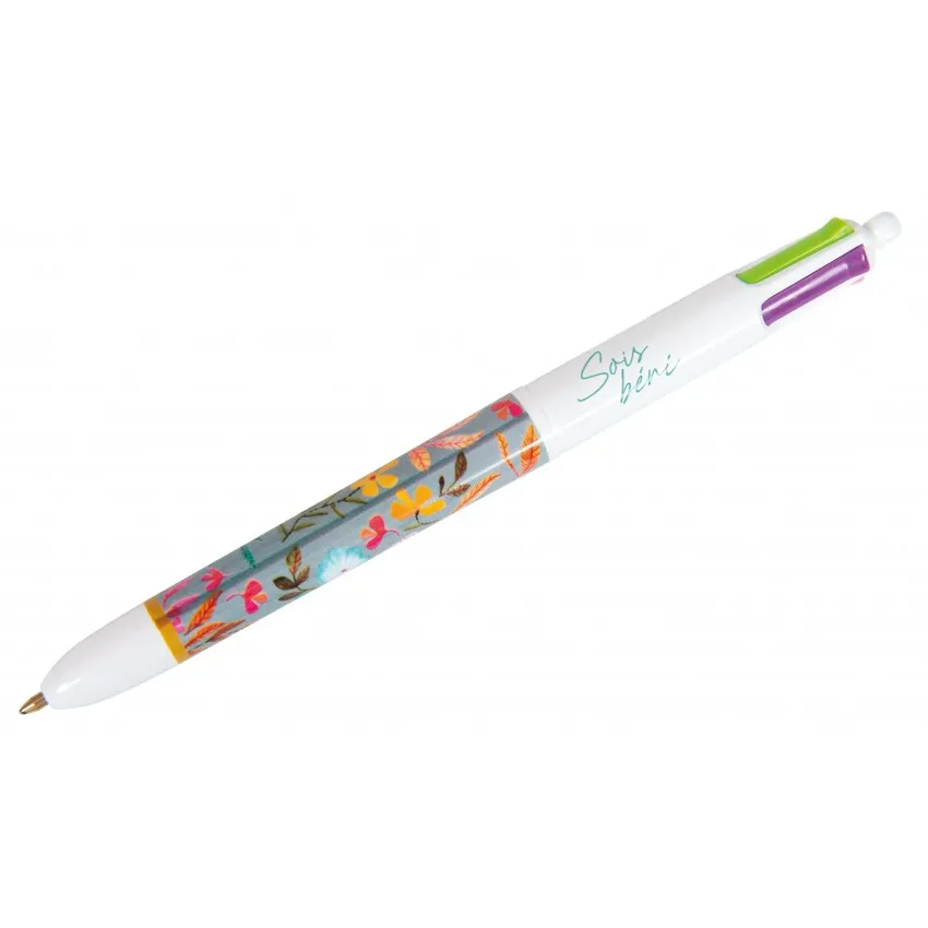 Stylo à bille 4 couleurs - "Sois béni"