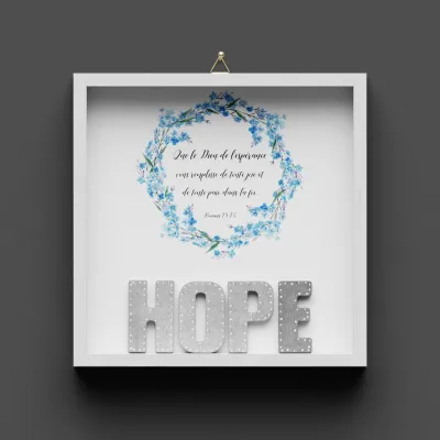 Cadre en bois HOPE - Romains 15:15