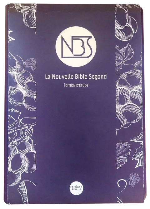 Bible d'étude NBS - grand format, similicuir prune, étui souple