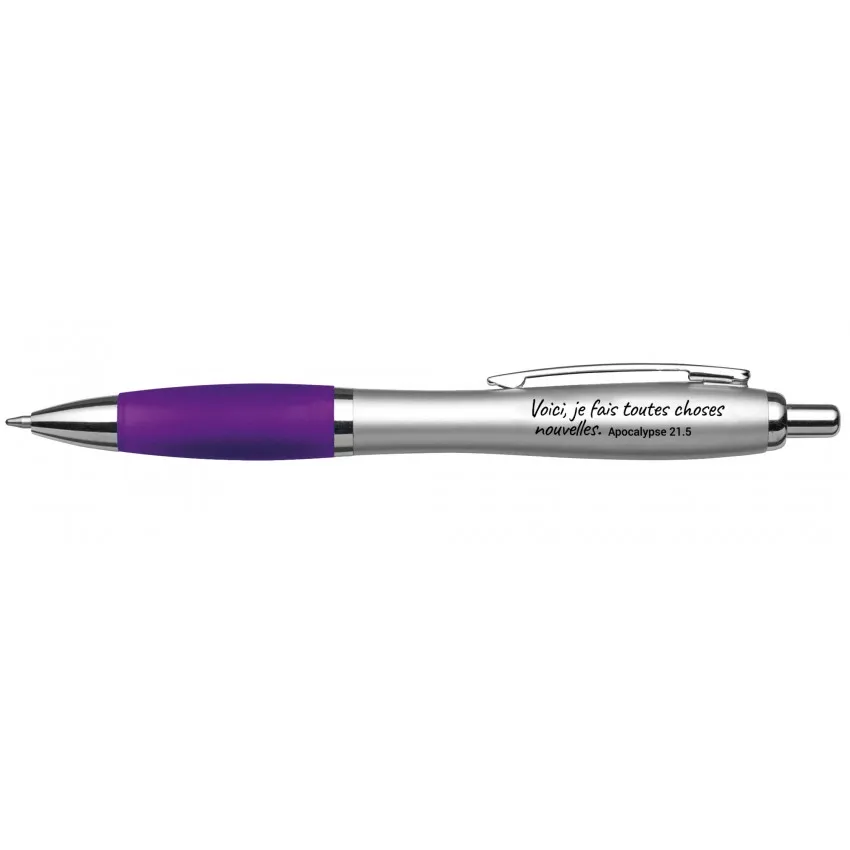 Stylo à bille - Encre bleue - Mot d'ordre 2026 lilas