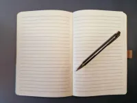 Carnet de notes Ephésiens 3: 20-21 - A5 liège et toile vert clair