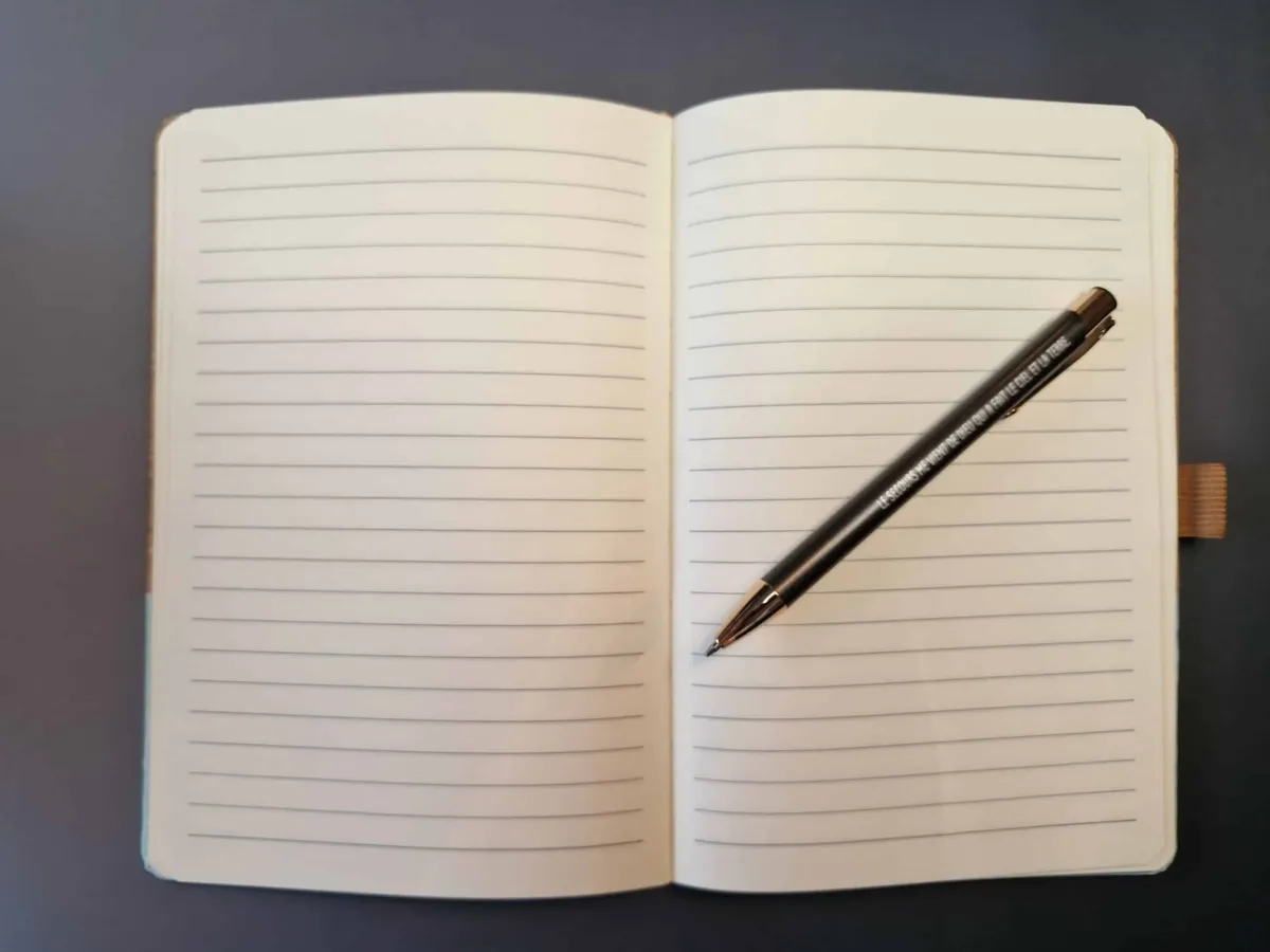 Carnet de notes 2 Corinthiens 3: 17 - A5 liège et toile bleu foncé