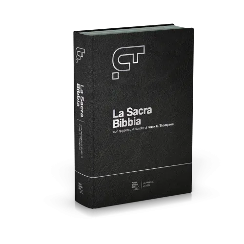 Italien, Bible NR, Thompson, fibrocuir, noir, tr. argent et onglets