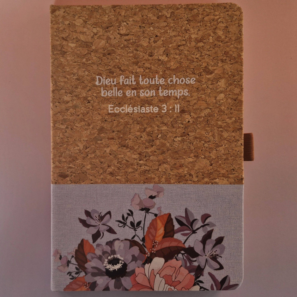 Carnet de notes Ecclésiaste 3:11 - A5 liège et toile