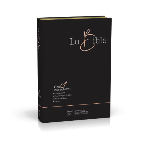 Bible Segond 21, gros caractères - couverture souple noire en fibrocuir