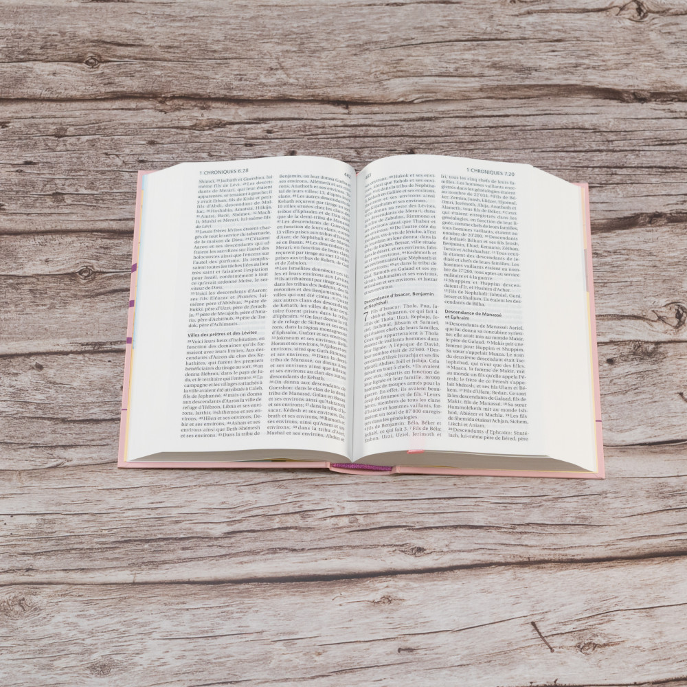 Bible Segond 21 compacte - Couverture rigide skivertex rose guimauve