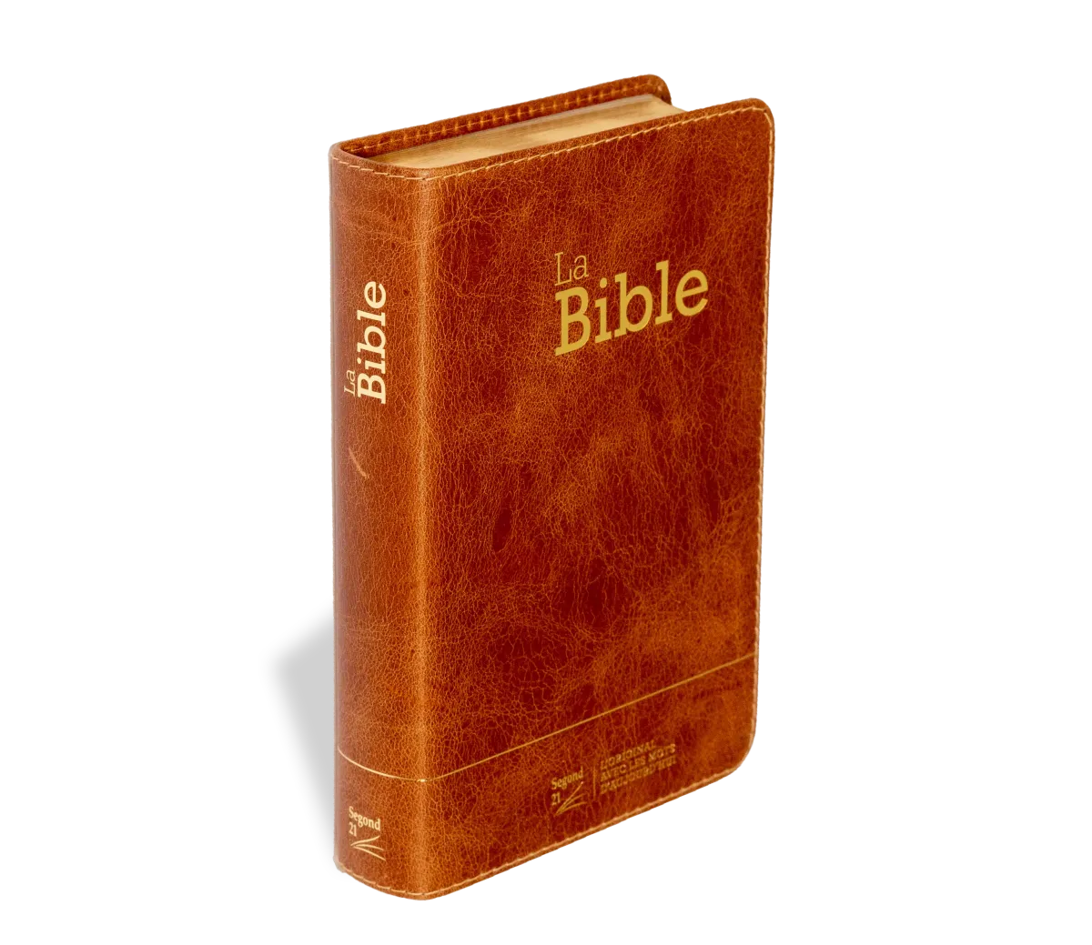Bible Segond 21 compacte (Premium Style) - couverture souple, cuir brun, avec tranches dorées