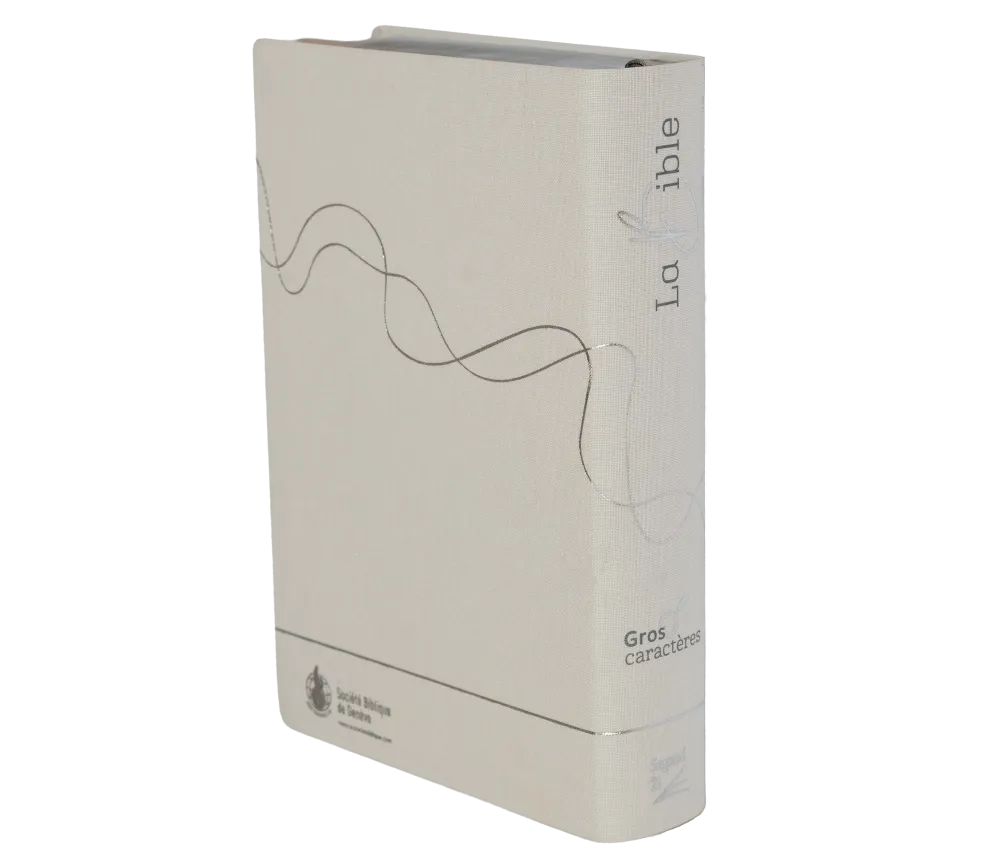 Bible Segond 21, gros caractères - couverture souple en toile blanche, tranche argentée