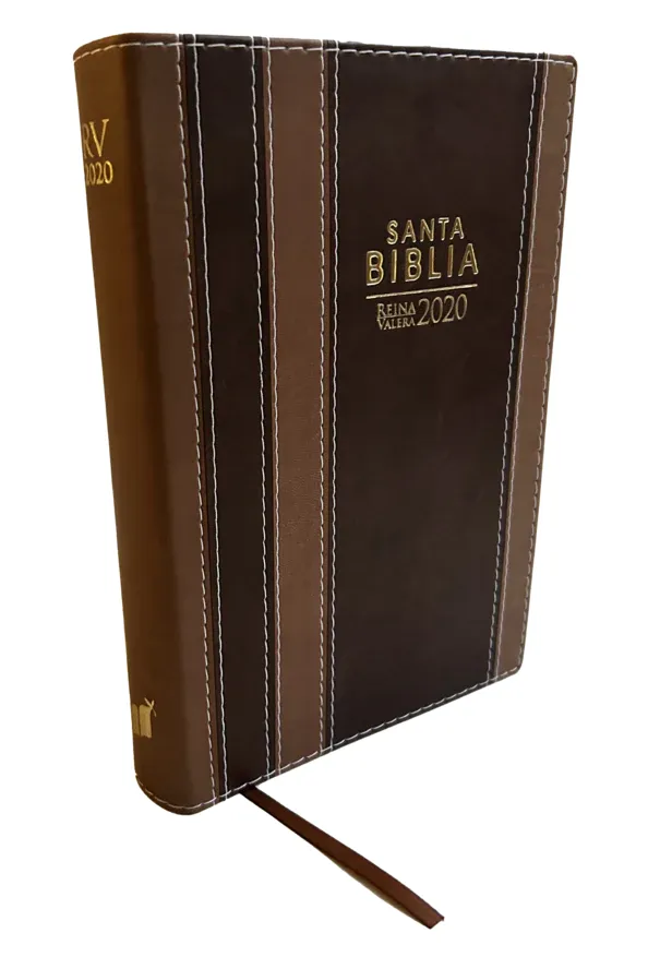 Espagnol, Bible RVR 2020, similicuir, duo marron, gros caractères, tranche dorée - couverture souple
