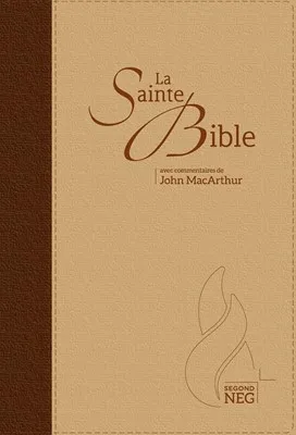 Bible d'étude Segond NEG MacArthur - couverture souple brun/beige, tranche or, onglets