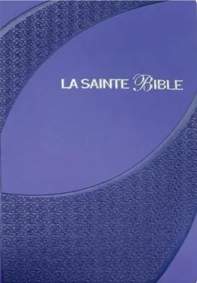Bible Segond 1910, gros caractères, similicuir violet, onglets, tranche argent - 2 rubans...