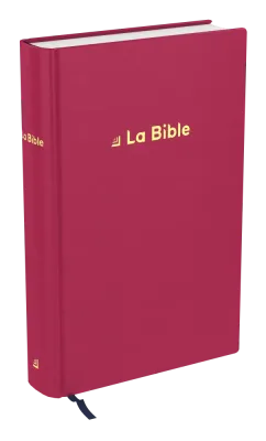 Bible Darby révisée format standard, rigide velours rouge framboise