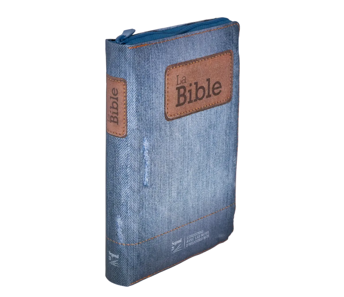 Bible Segond 21 compacte (Premium Style) - couverture souple toilée motif jeans, avec fermeture...