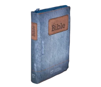 Bible Segond 21 compacte (Premium Style) - couverture souple toilée motif jeans, avec fermeture...