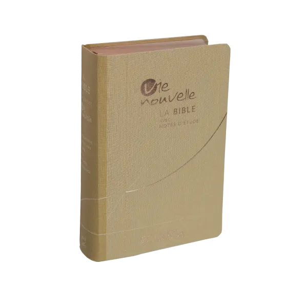 Bible d'étude Vie nouvelle, Segond 21 - Couverture souple, toile beige, tranches or rose